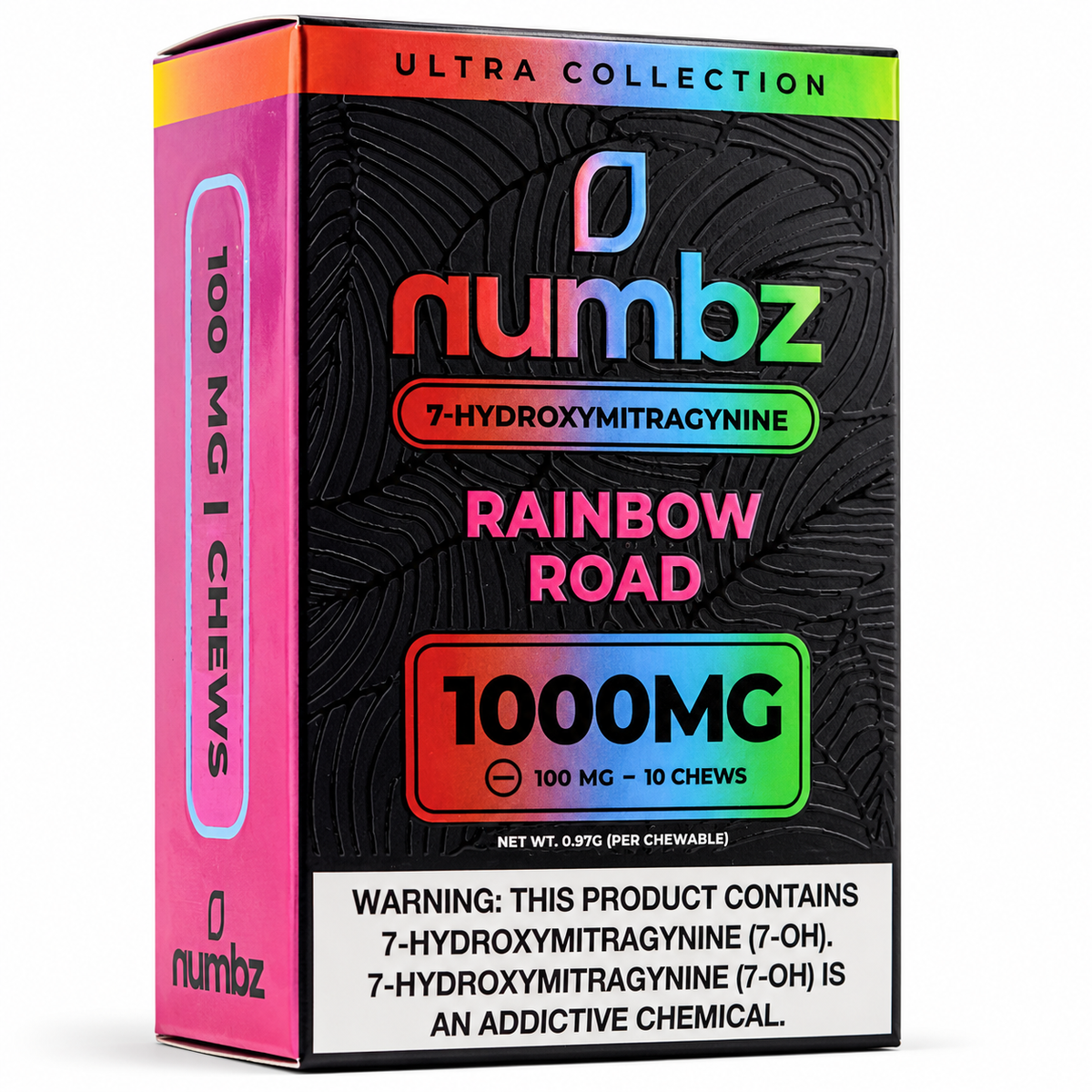 Numbz Kratom Leaf Extract Chewable Tablets Rainbow Road 100mg