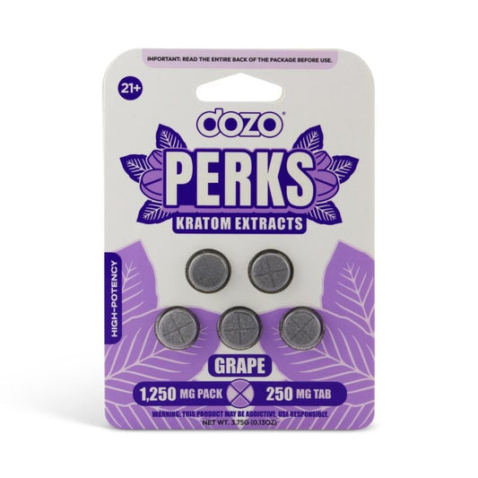 Dozo Perks Kratom Extract Chewable Tablets Grape 250mg