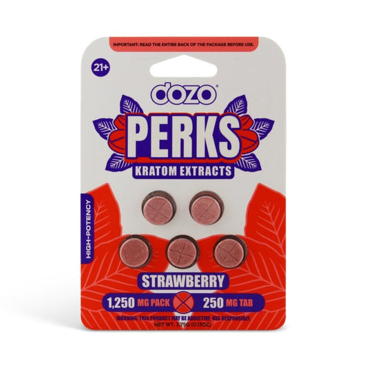Dozo Perks Kratom Extract Chewable Tablets Strawberry 250mg
