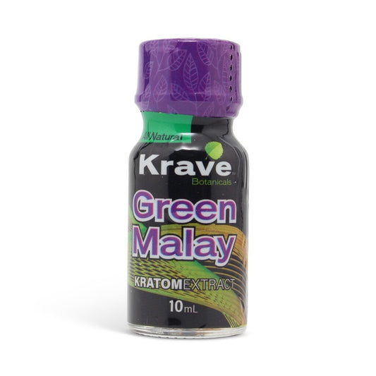 Krave Kratom Liquid Extract Shot Green Malay 100mg 10ml