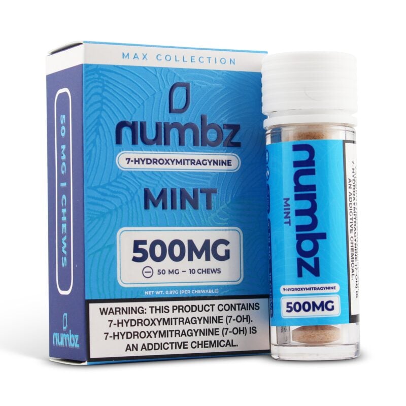 Numbz Kratom Leaf Extract Chewable Tablets Mint 50mg