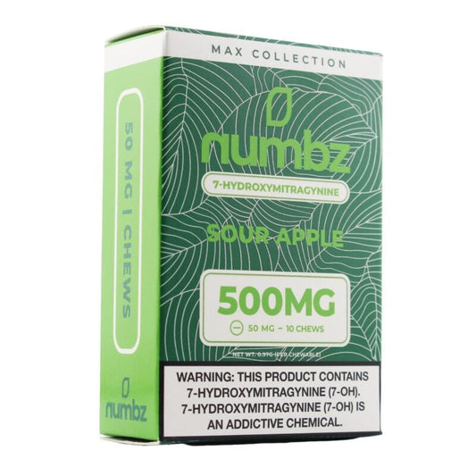 Numbz Kratom Leaf Extract Chewable Tablets Sour Apple 50mg