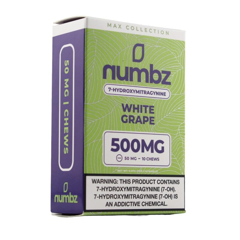 Numbz Kratom Leaf Extract Chewable Tablets White Grape 50mg