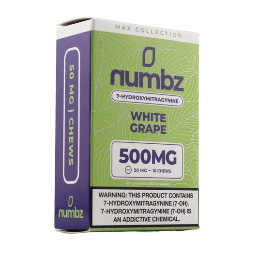 Numbz Kratom Leaf Extract Chewable Tablets White Grape 50mg